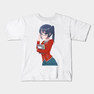 Anime girl with glasses Kids T-Shirt